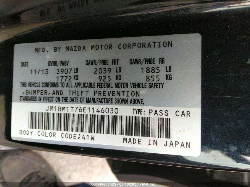 2014 MAZDA MAZDA3 I SV - JM1BM1T76E1146030