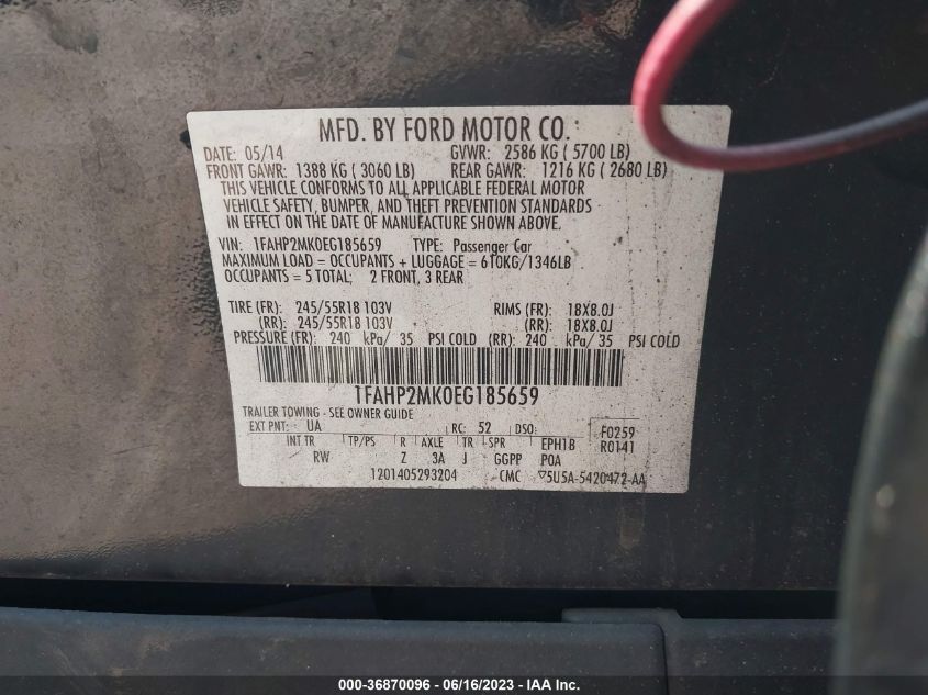 2014 FORD SEDAN POLICE INTERCEPTOR 1FAHP2MK0EG185659