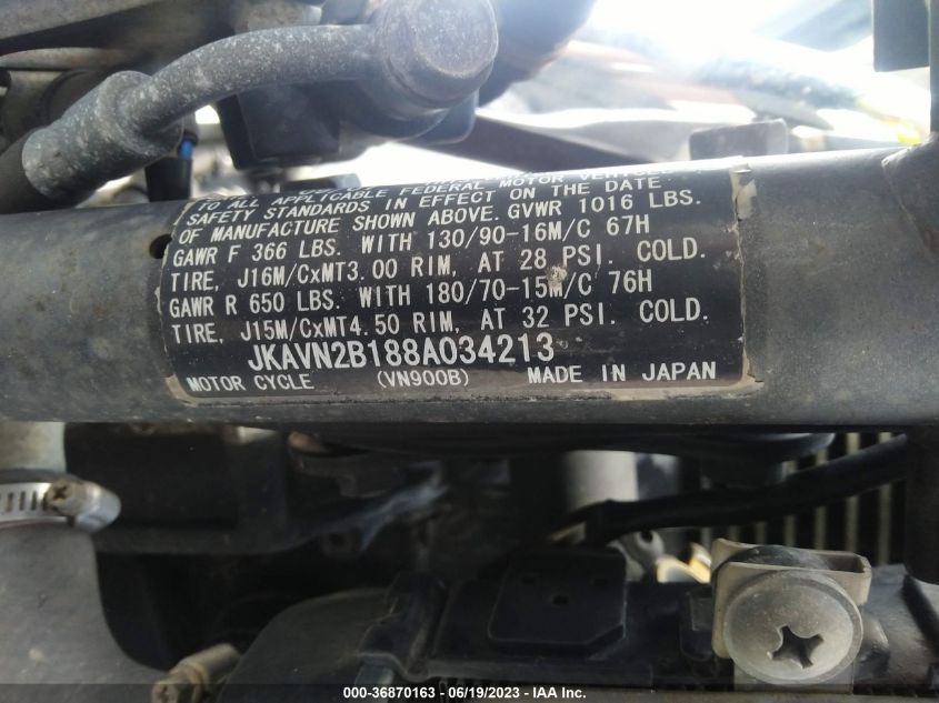 2008 KAWASAKI VN900 B - JKAVN2B188A034213