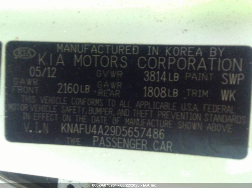 2013 KIA FORTE EX - KNAFU4A29D5657486
