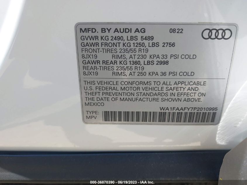 2023 AUDI Q5 S LINE PRESTIGE - WA1FAAFY7P2010995