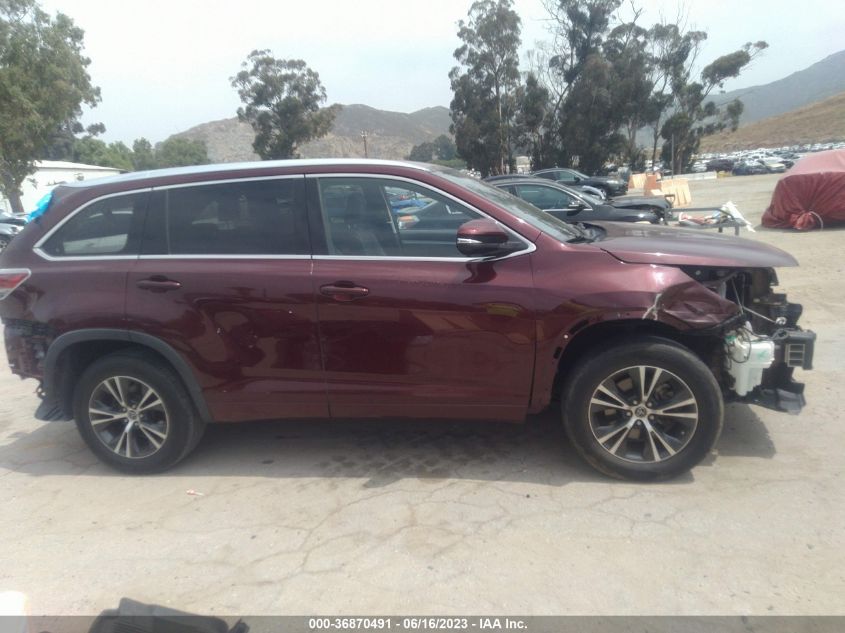 2016 TOYOTA HIGHLANDER XLE - 5TDKKRFHXGS132095