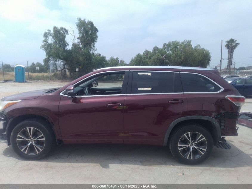 2016 TOYOTA HIGHLANDER XLE - 5TDKKRFHXGS132095