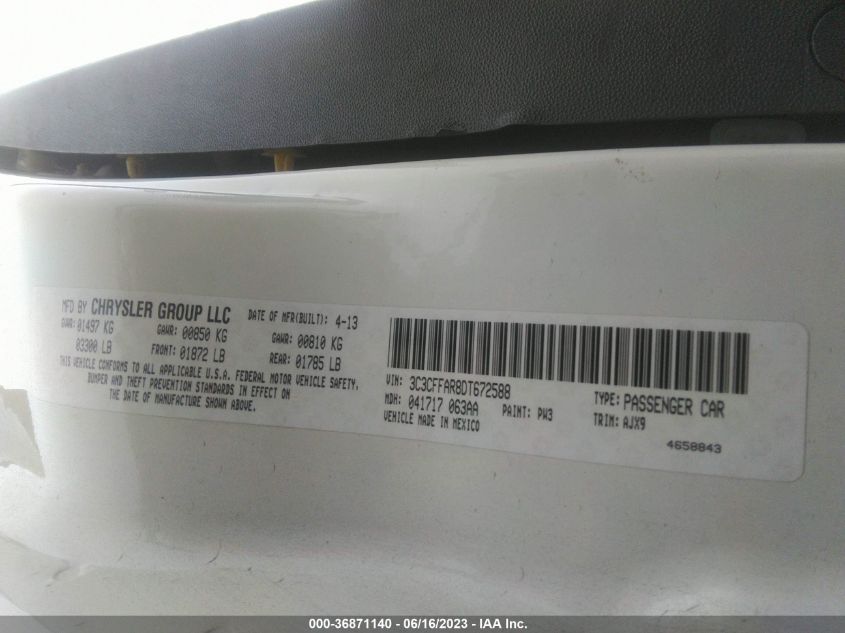 2013 FIAT 500 POP - 3C3CFFAR8DT672588
