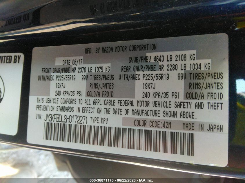 2017 MAZDA CX-5 GRAND TOURING - JM3KFBDL8H0172271