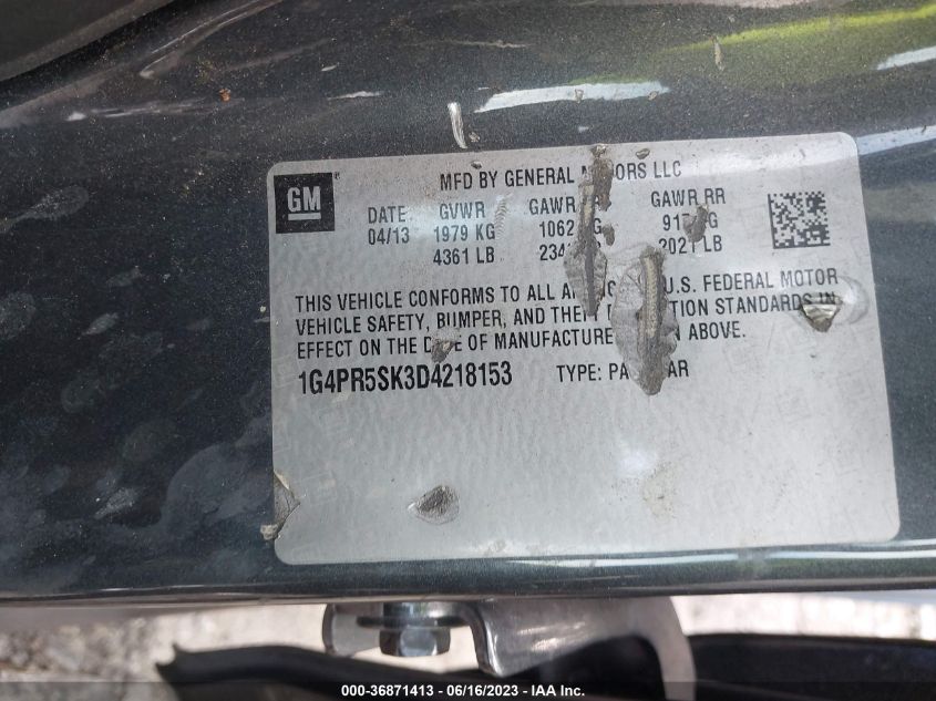2013 BUICK VERANO CONVENIENCE GROUP - 1G4PR5SK3D4218153