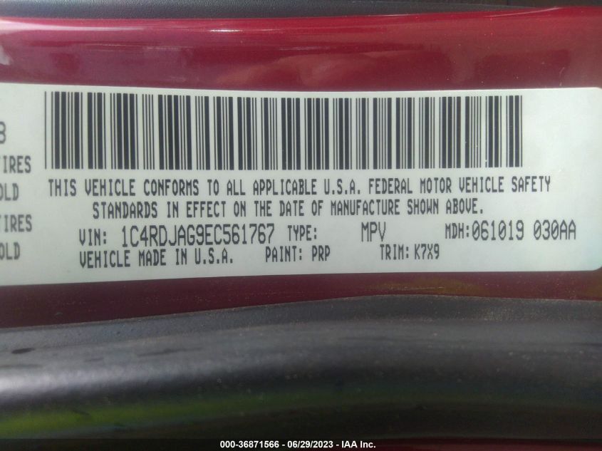 2014 DODGE DURANGO SXT - 1C4RDJAG9EC561767