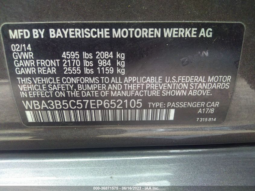 2014 BMW 3 SERIES 328I XDRIVE - WBA3B5C57EP652105