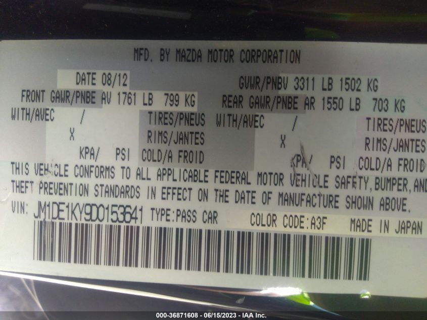 2013 MAZDA MAZDA2 SPORT - JM1DE1KY9D0153641