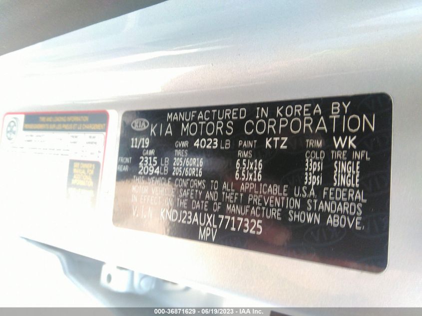 2020 KIA SOUL LX - KNDJ23AUXL7717325