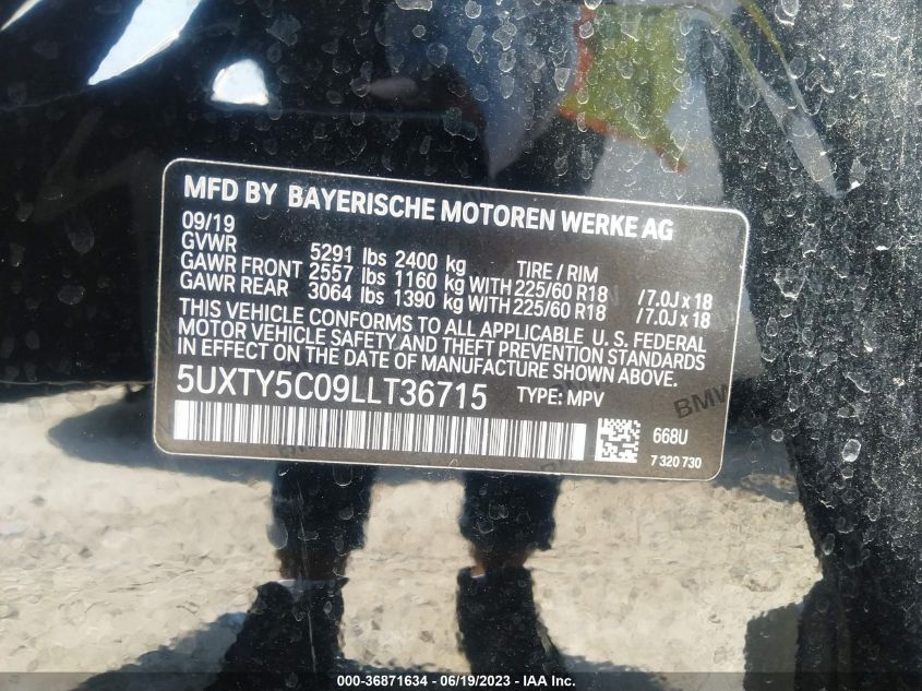 2020 BMW X3 XDRIVE30I - 5UXTY5C09LLT36715