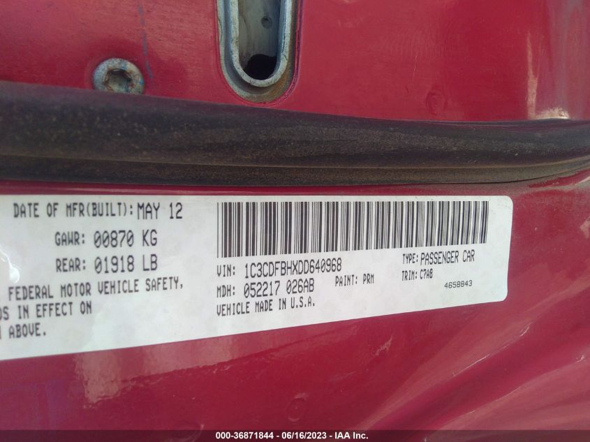 2013 DODGE DART RALLYE - 1C3CDFBHXDD640968