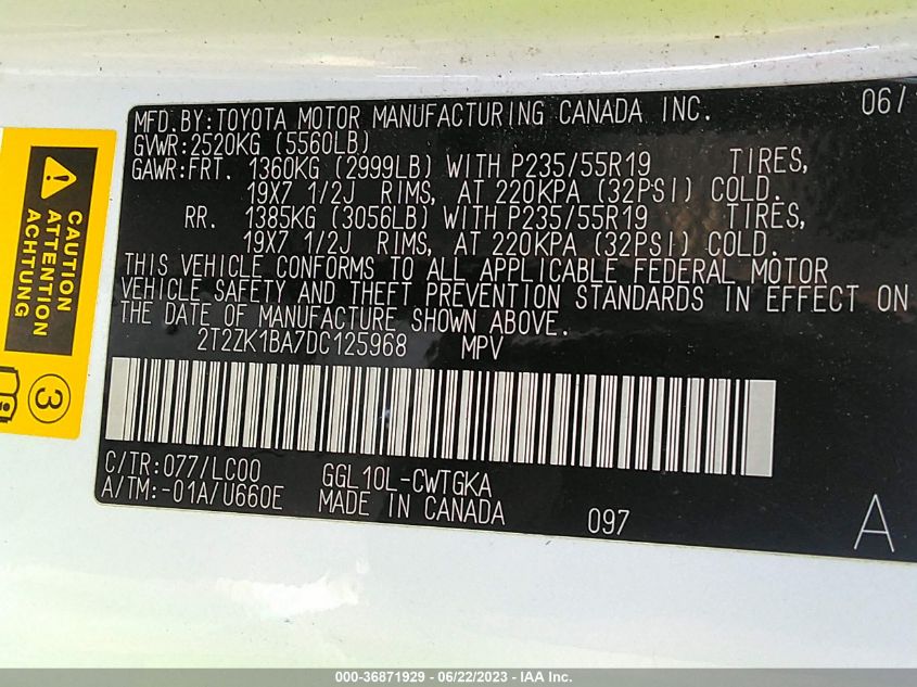 2013 LEXUS RX 350 - 2T2ZK1BA7DC125968
