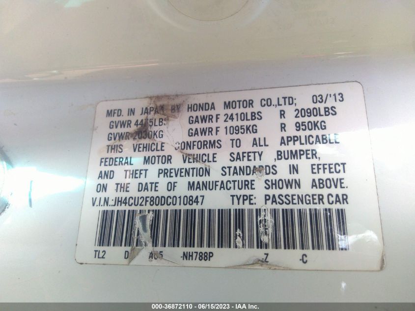 2013 ACURA TSX SPECIAL EDITION - JH4CU2F80DC010847