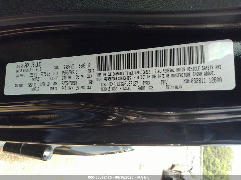 2015 JEEP WRANGLER UNLIMITED SAHARA - 1C4BJWEG0FL671271