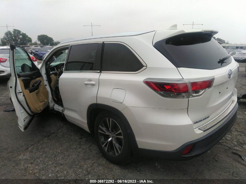 2016 TOYOTA HIGHLANDER XLE - 5TDKKRFH6GS183738