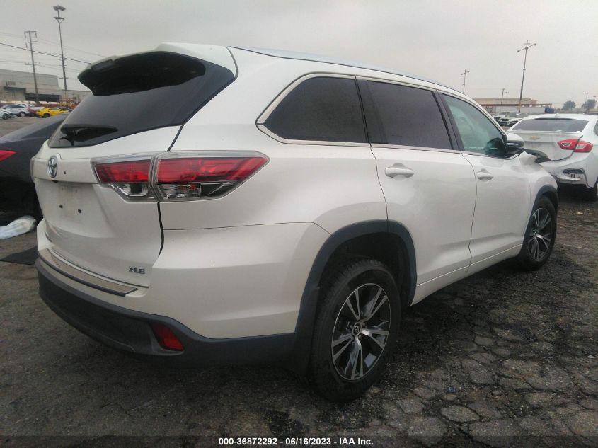 2016 TOYOTA HIGHLANDER XLE - 5TDKKRFH6GS183738