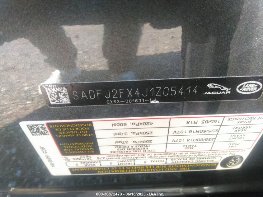 2018 JAGUAR E-PACE S SADFJ2FX4J1Z05414