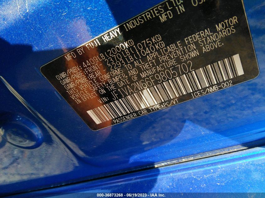 2015 SUBARU WRX STI LAUNCH EDITION - JF1VA2W66F9805702