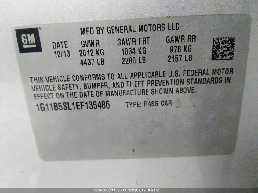 2014 CHEVROLET MALIBU LS - 1G11B5SL1EF135486