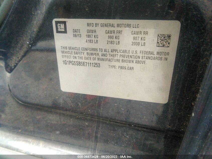 2014 CHEVROLET CRUZE LTZ - 1G1PG5SB5E7111253