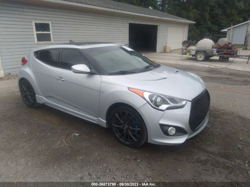 2013 HYUNDAI VELOSTER TURBO W/BLUE INT - KMHTC6AE4DU173130