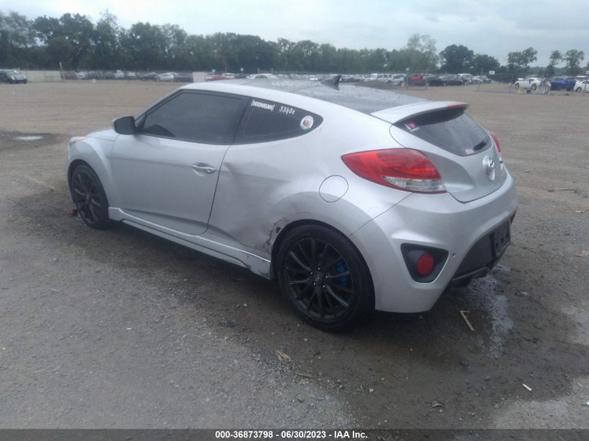 2013 HYUNDAI VELOSTER TURBO W/BLUE INT - KMHTC6AE4DU173130