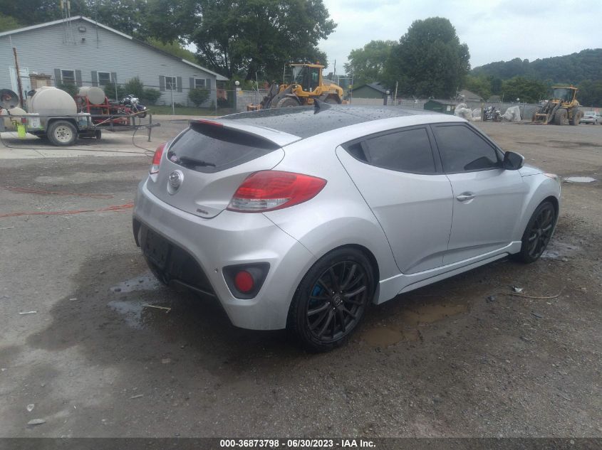 2013 HYUNDAI VELOSTER TURBO W/BLUE INT - KMHTC6AE4DU173130