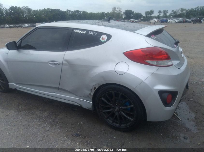 2013 HYUNDAI VELOSTER TURBO W/BLUE INT - KMHTC6AE4DU173130