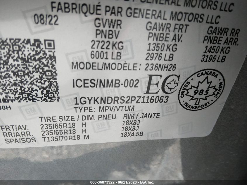 2023 CADILLAC XT5 PREMIUM LUXURY - 1GYKNDRS2PZ116063