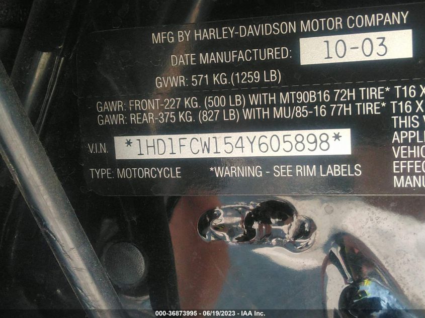 2004 HARLEY-DAVIDSON FLHTCUI - 1HD1FCW154Y605898