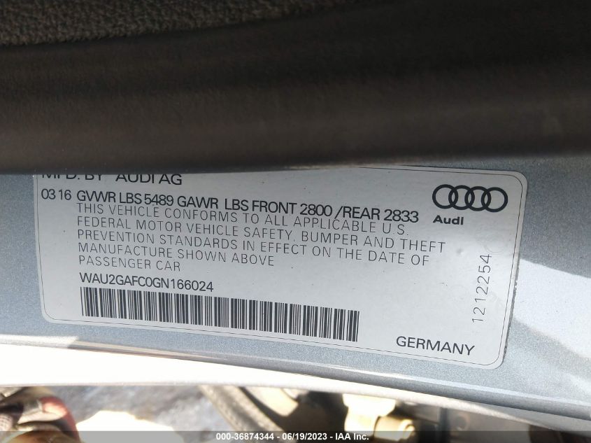 2016 AUDI A7 3.0 PRESTIGE - WAU2GAFC0GN166024
