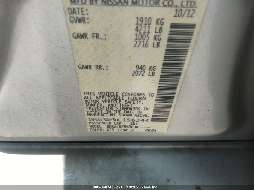 2013 NISSAN ALTIMA 2.5 S - 1N4AL3AP5DC156344