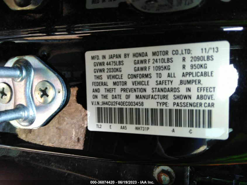 2014 ACURA TSX - JH4CU2F40EC003458
