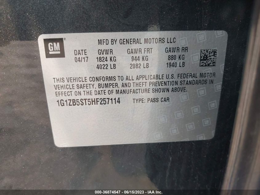 2017 CHEVROLET MALIBU LS - 1G1ZB5ST5HF257114