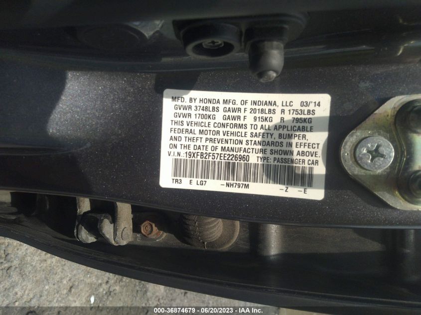 2014 HONDA CIVIC SEDAN LX - 19XFB2F57EE226960