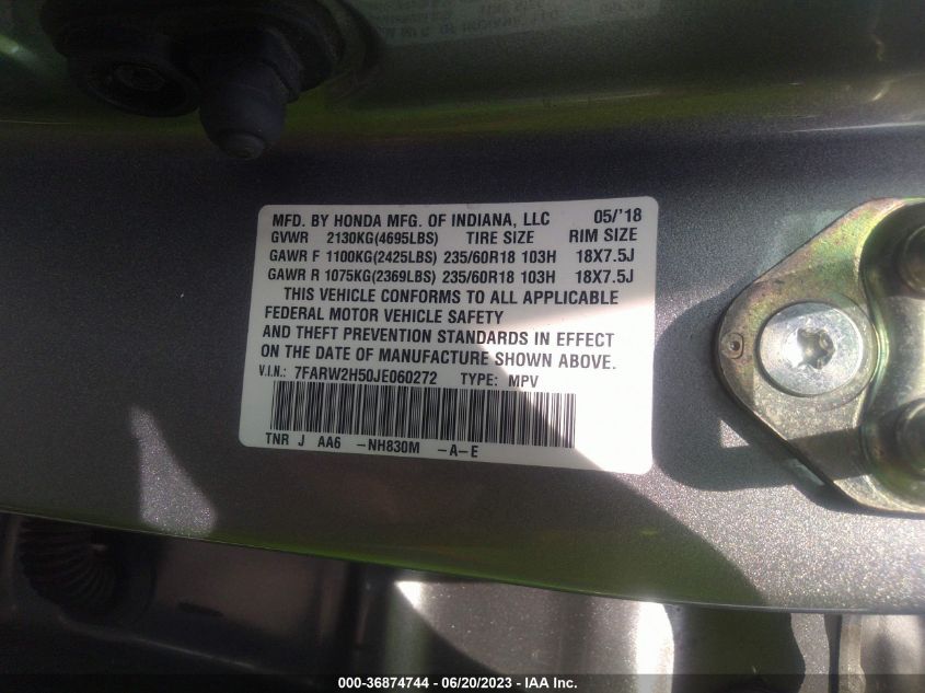 2018 HONDA CR-V EX - 7FARW2H50JE060272