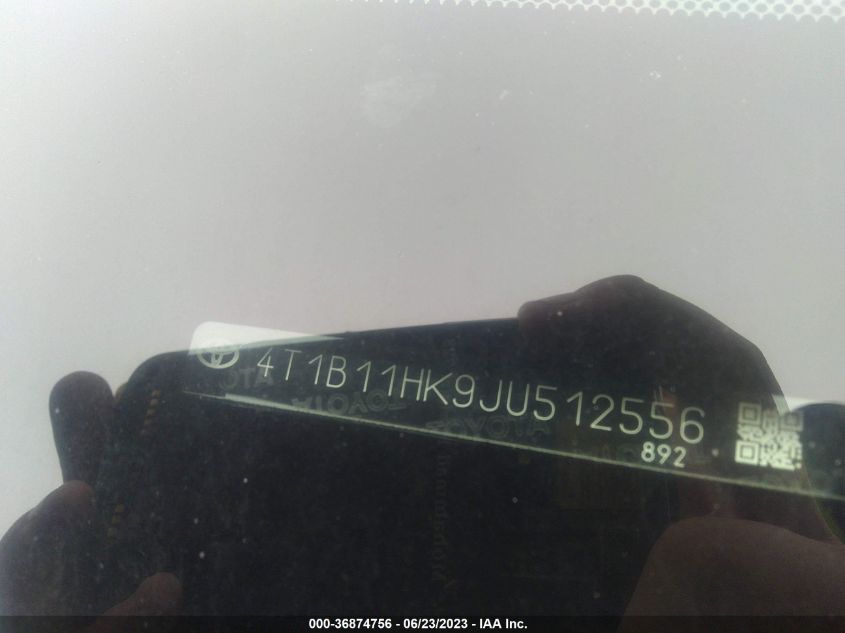 2018 TOYOTA CAMRY LE/SE/XLE/L - 4T1B11HK9JU512556