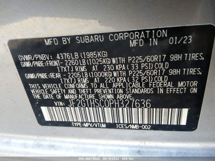 2023 SUBARU CROSSTREK SPORT - JF2GTHSC0PH327636