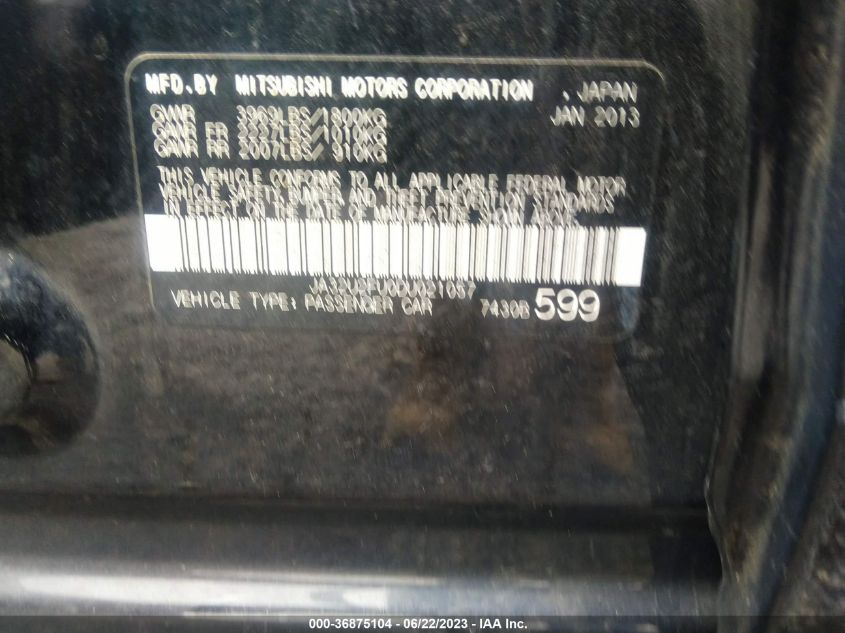 2013 MITSUBISHI LANCER ES - JA32U2FU0DU021057
