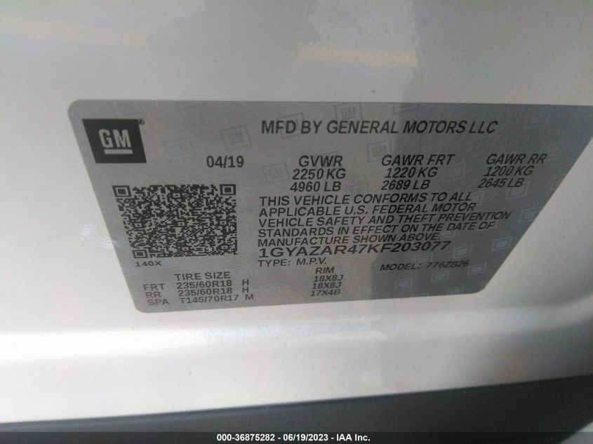 2019 CADILLAC XT4 FWD LUXURY - 1GYAZAR47KF203077