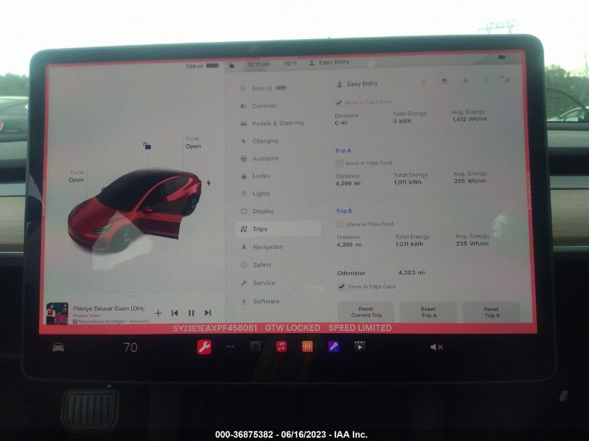 2023 TESLA MODEL 3 - 5YJ3E1EAXPF458081