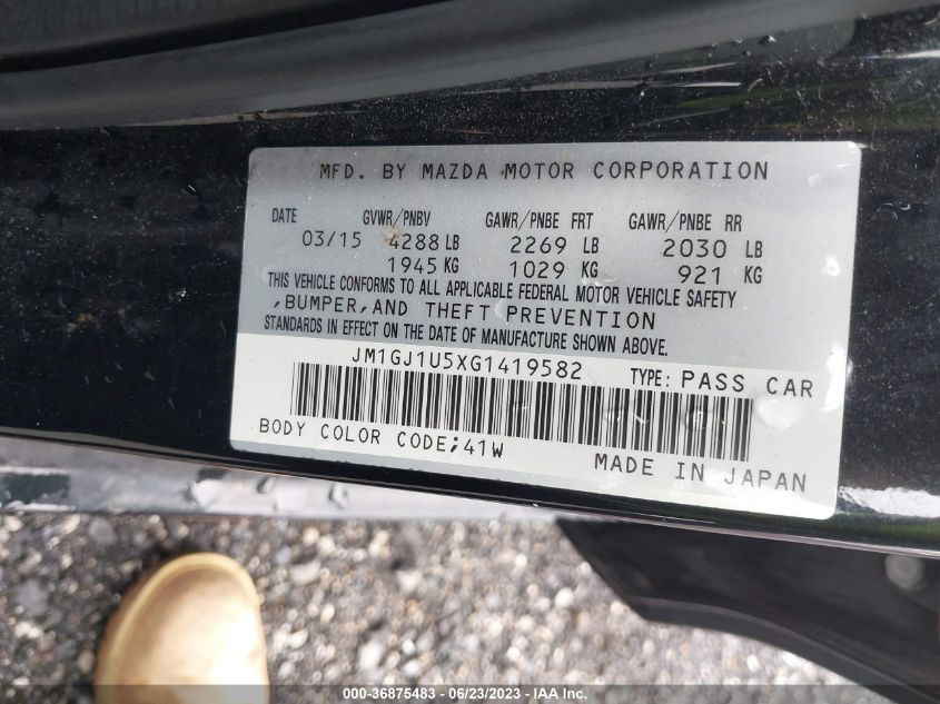 2016 MAZDA MAZDA6 I SPORT - JM1GJ1U5XG1419582