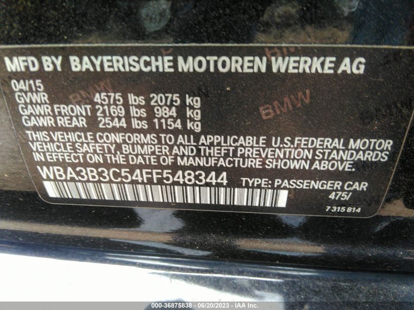 2015 BMW 3 SERIES 328I XDRIVE - WBA3B3C54FF548344