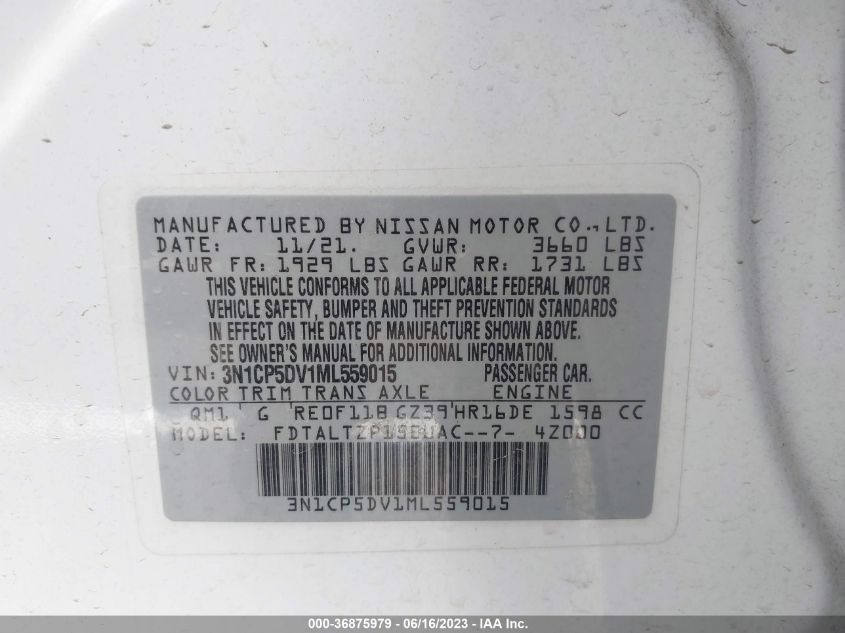 2021 NISSAN KICKS SR - 3N1CP5DV1ML559015