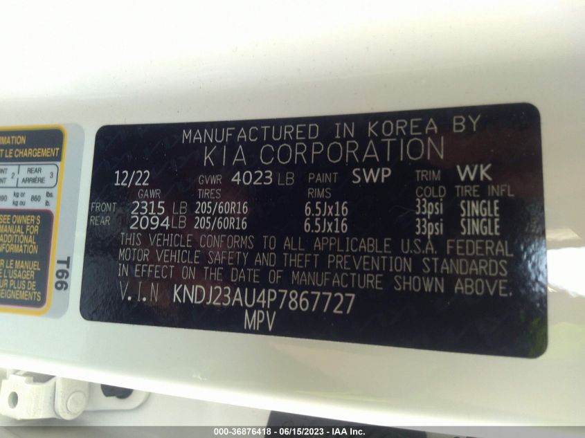 2023 KIA SOUL LX - KNDJ23AU4P7867727