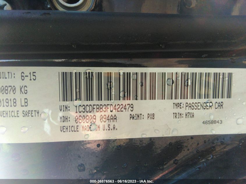 2015 DODGE DART SXT - 1C3CDFBB3FD422479