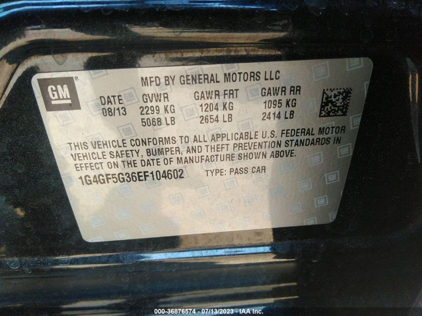 2014 BUICK LACROSSE PREMIUM II - 1G4GF5G36EF104602