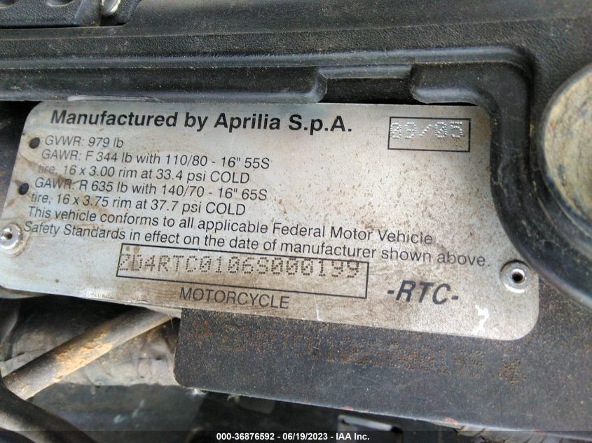 2006 APRILIA SCARABEO 500 ZD4RTC0106S000199
