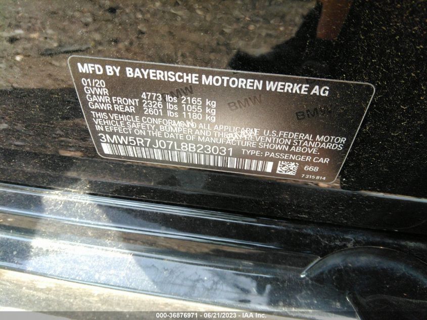 3MW5R7J07L8B23031 BMW 3 Series 330I XDRIVE 9